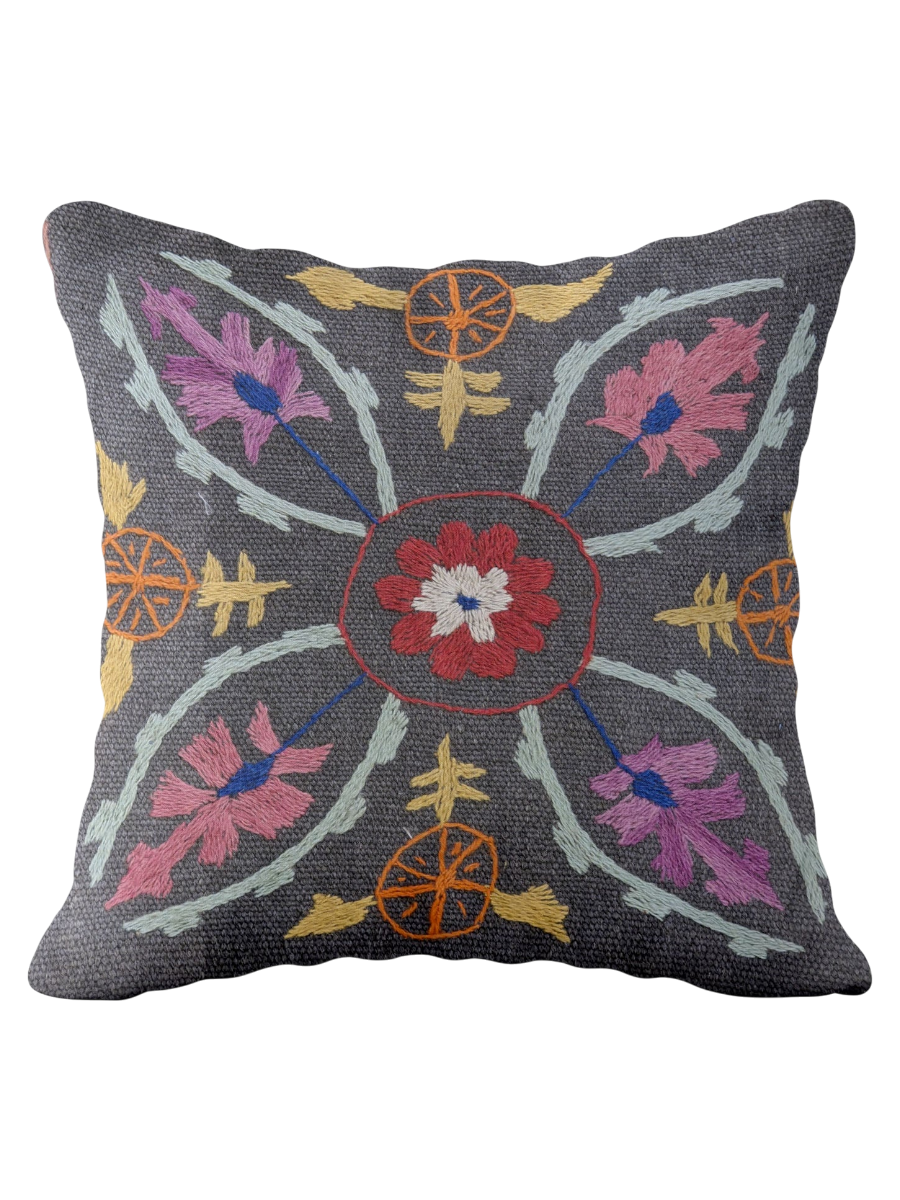 Suzani Hand Embroidered Cushion Cover - 45 x 45 cm