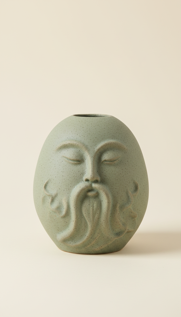 Ceramic Sage Vase with Matte Glaze