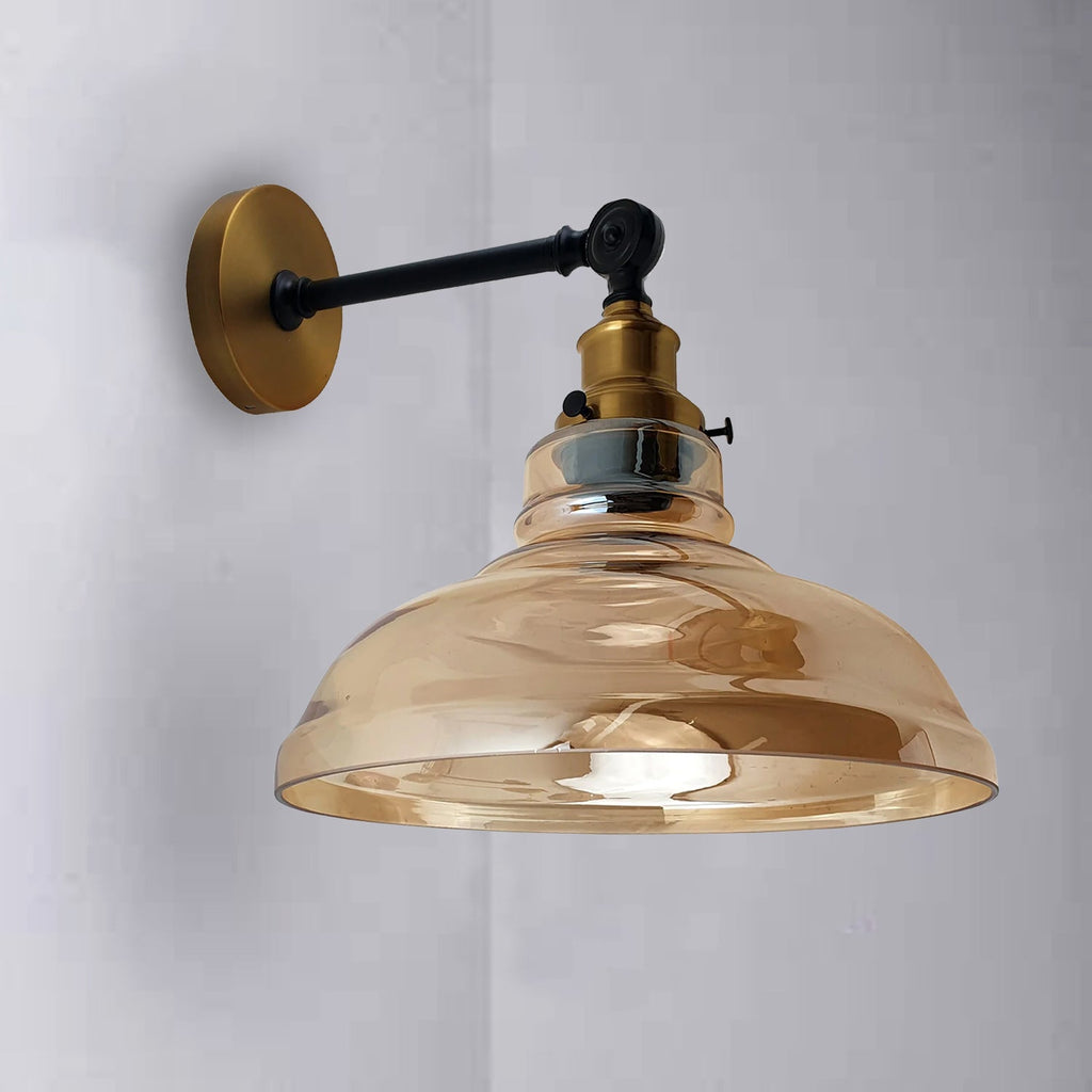 Amber Glass Shade Modern Wall Light~2696