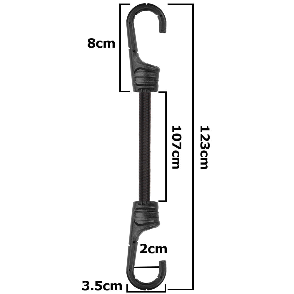 Bungee Cord Hook with PVC-coated Metal Hooks 120cm Cable Tie Pack Outdoor Cover