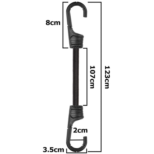 Bungee Cord Hook with PVC-coated Metal Hooks 120cm Cable Tie Pack Outdoor Cover