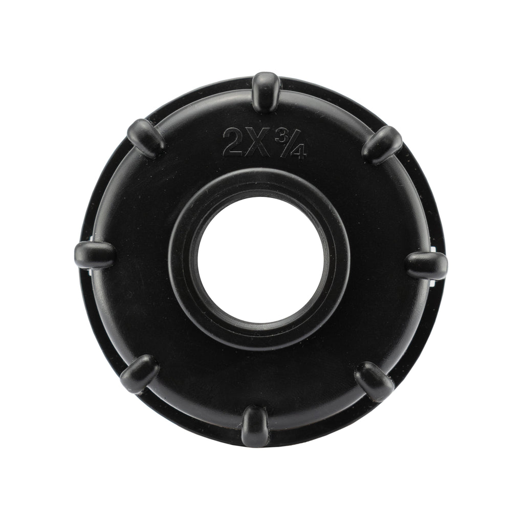 IBC 2 S60X6 Cap with Large Plastic Valve and 13mm Brass Barb for Water Connector