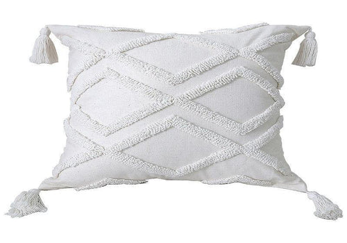 Boho Cotton Cushion Cover with Tassels | Tufted Design 16 - 45x45cm