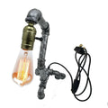 Brushed Silver Industrial Steampunk Pipe Table Lamp E27~2837