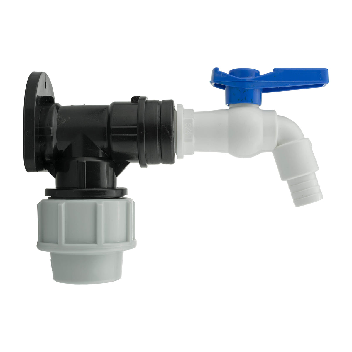 Wall Flange Kit 32mm MDPE + White PVC Tap BSP Thread Fitting MDPE Pipe Connector
