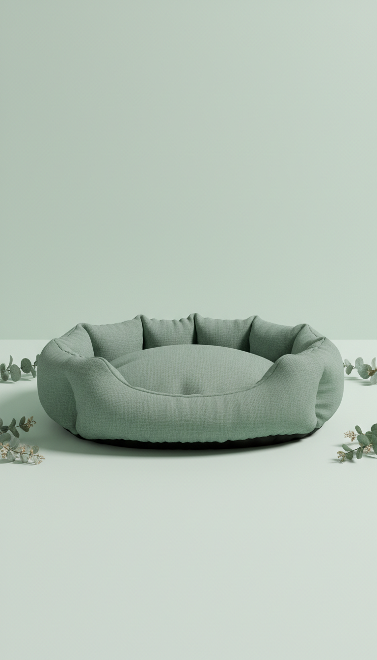Linen Pet Bed in Sage Green