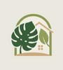 Monstera and elegant home logo